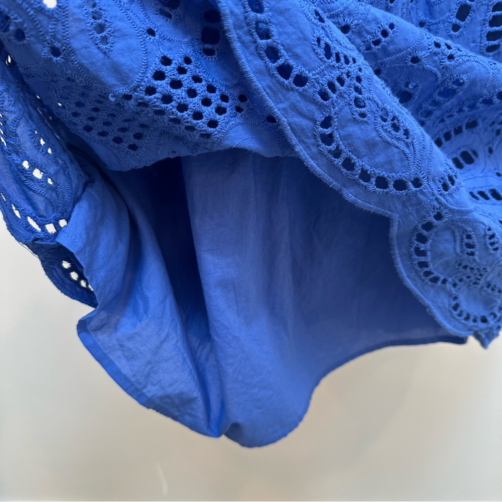 Talbots size 2p blue eyelet dress - Picture 2 of 10